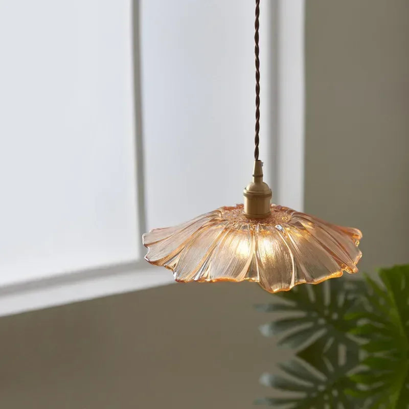 Vintage Flower Glass Pendant Light