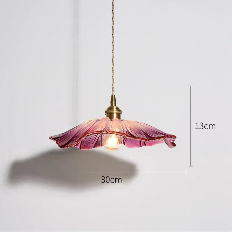 Vintage Flower Glass Pendant Light