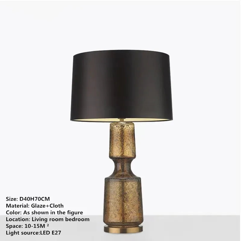 Smoked Glass Table Lamp
