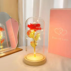 SEDOL Forever Rose in Glass Dome Enchanted Flower Gift with LED Lights for Romantic Valentines Day Mother’s Birthday Decorations for Her Anniversary Present