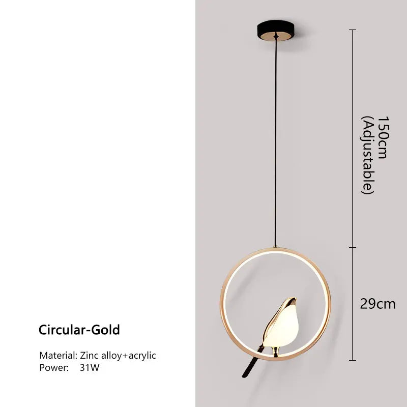 Magpie Bird Pendant Lamp