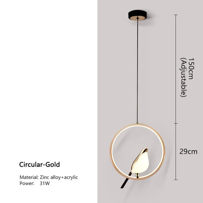 Magpie Bird Pendant Lamp