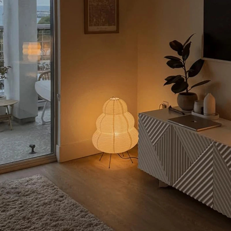 Wabi-Sabi Rice Paper Floor Lamp