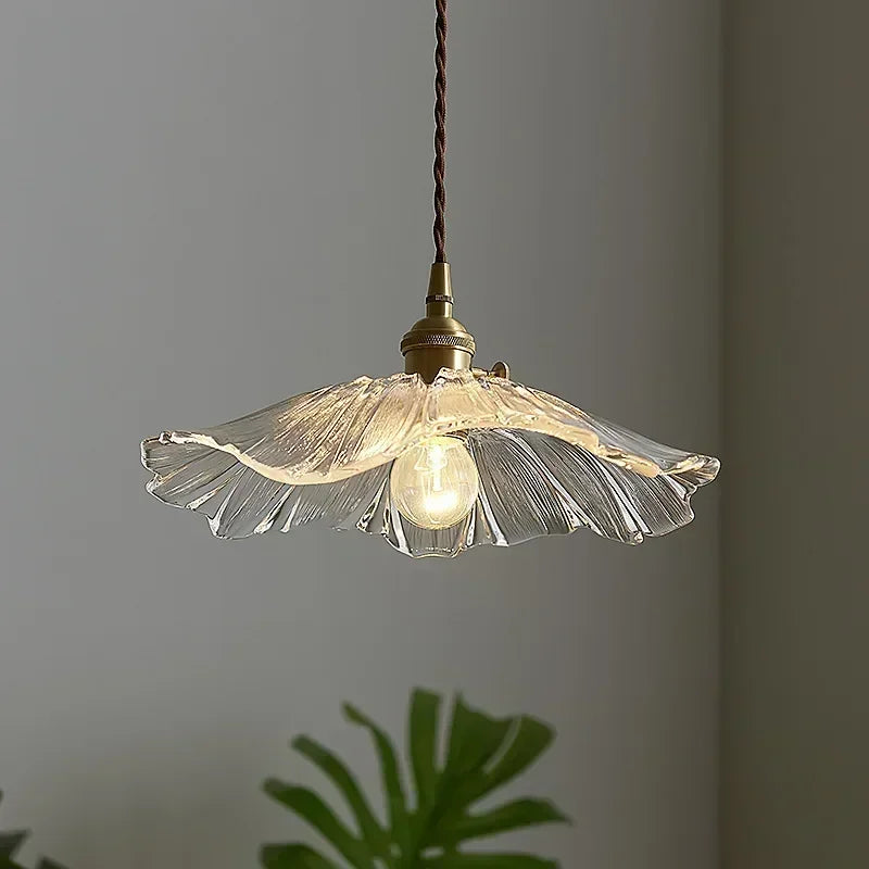 Vintage Flower Glass Pendant Light