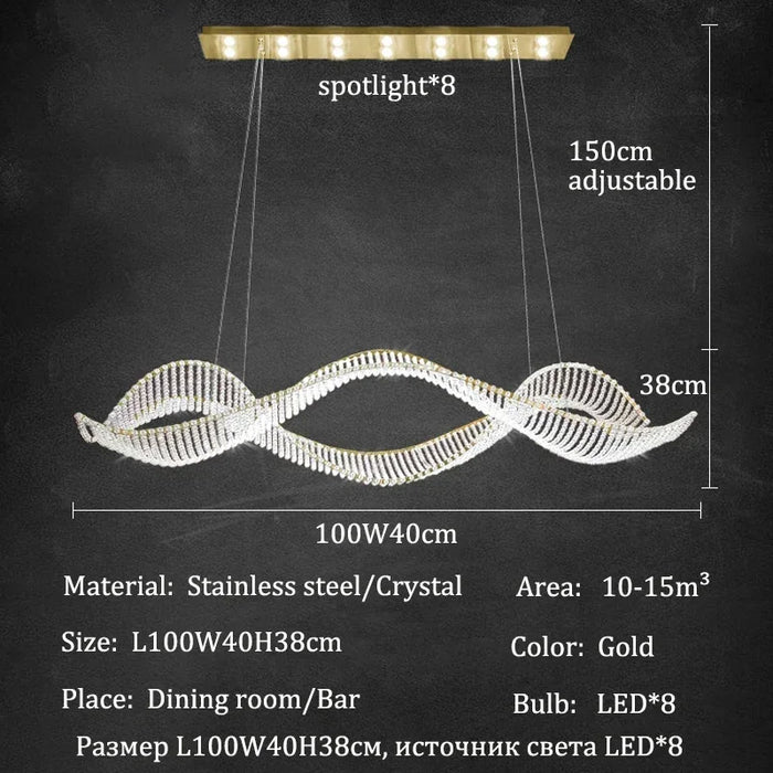 Ocean Wave Crystal Chandelier