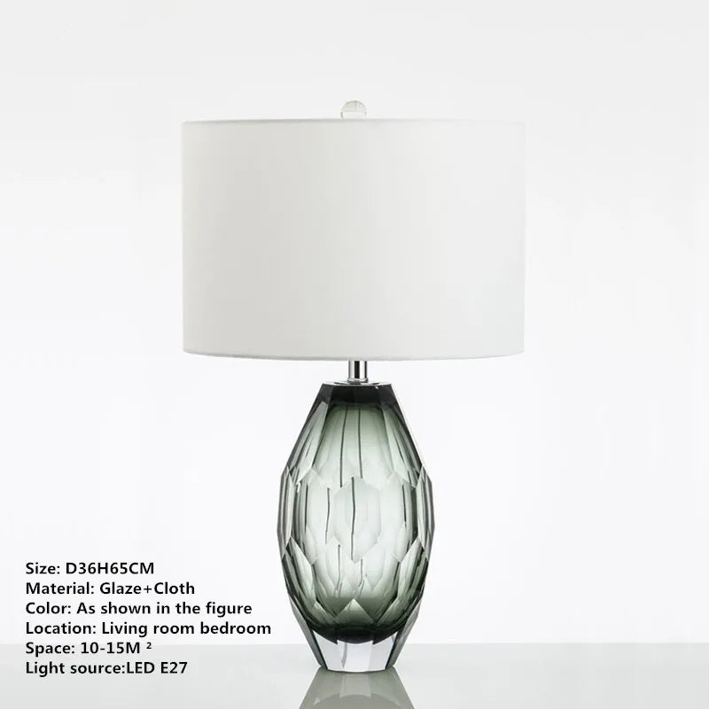 Smoked Glass Table Lamp
