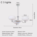 Nordic Chrome Glass Ball Chandelier