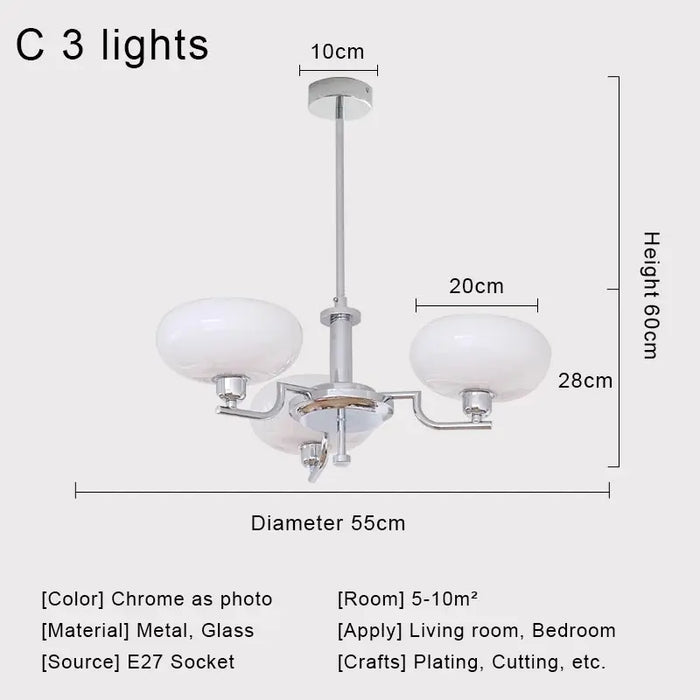 Nordic Chrome Glass Ball Chandelier