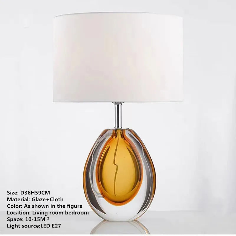 Smoked Glass Table Lamp