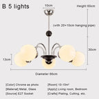 Nordic Chrome Glass Ball Chandelier