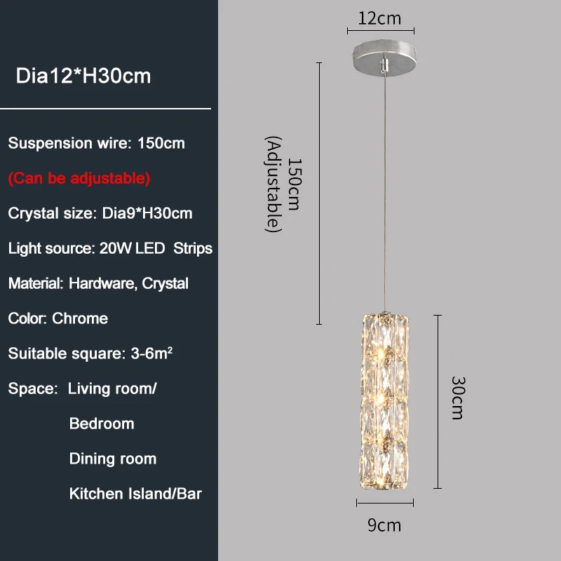 Crystal Diamond Pendant Light