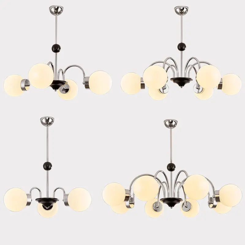Nordic Chrome Glass Ball Chandelier