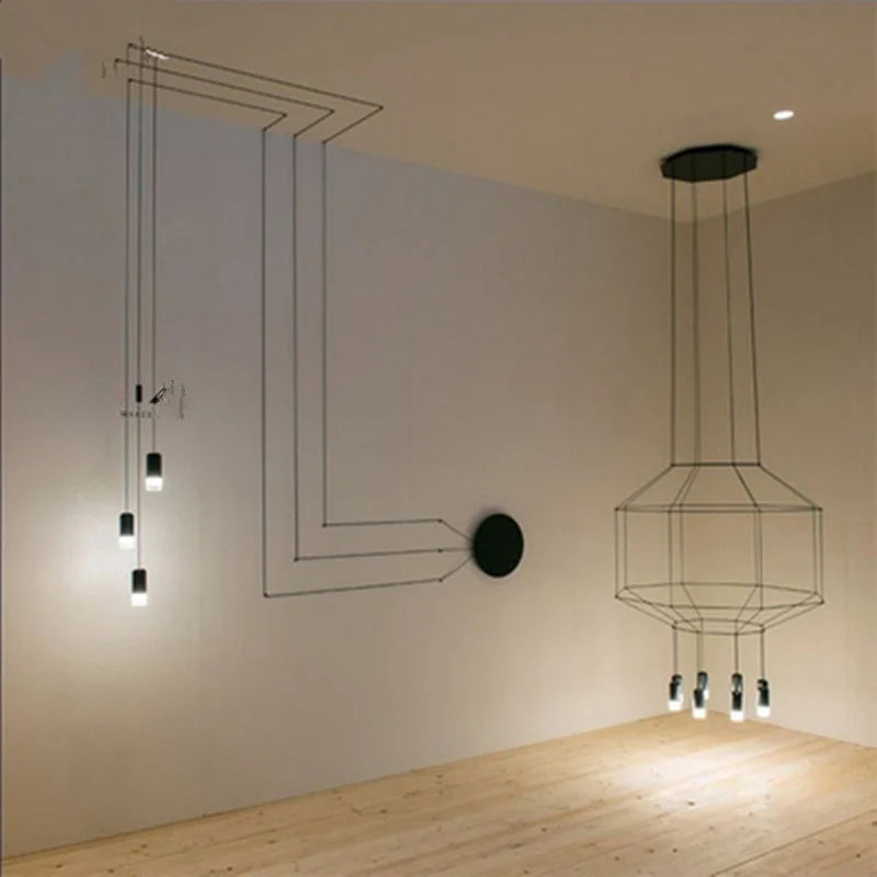 Nordic Black Wireflow Pendant Light