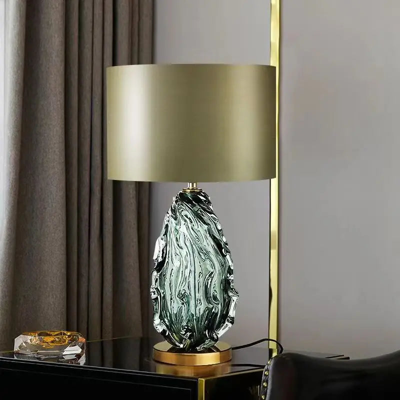 Smoked Glass Table Lamp