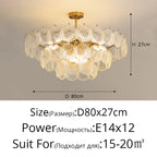 Leaf Glass Crystal Chandelier