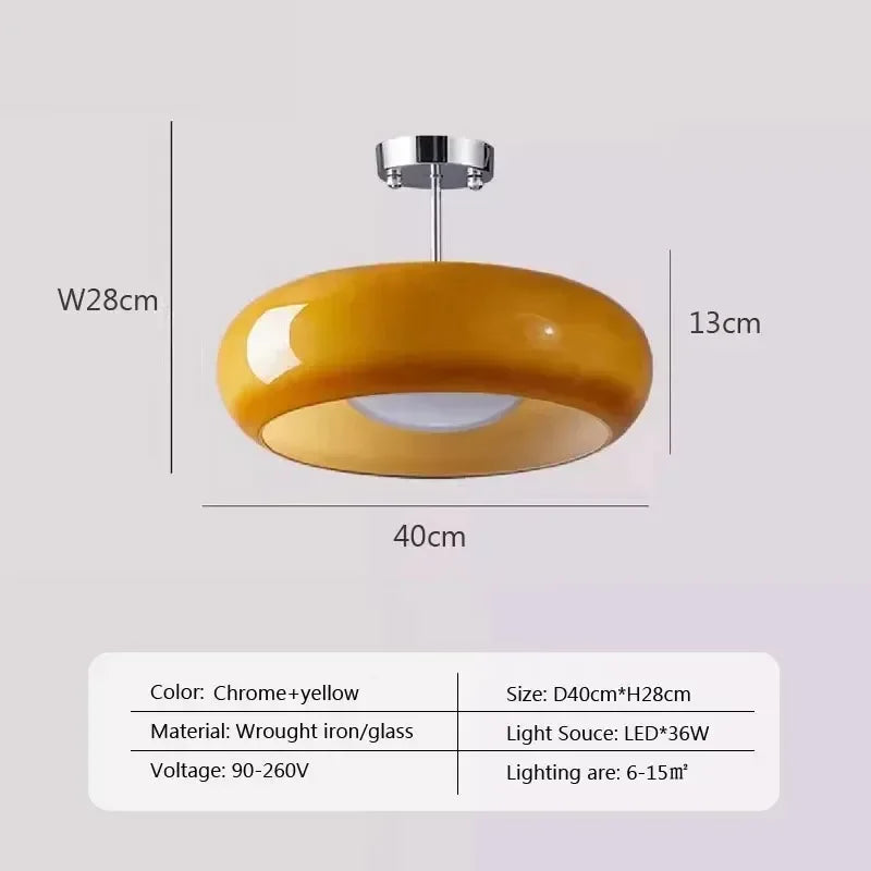 Retro Orange Glass Ceiling Light