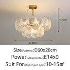 Leaf Glass Crystal Chandelier