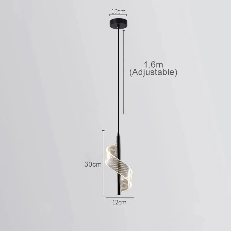 Golden Spiral Pendant Light