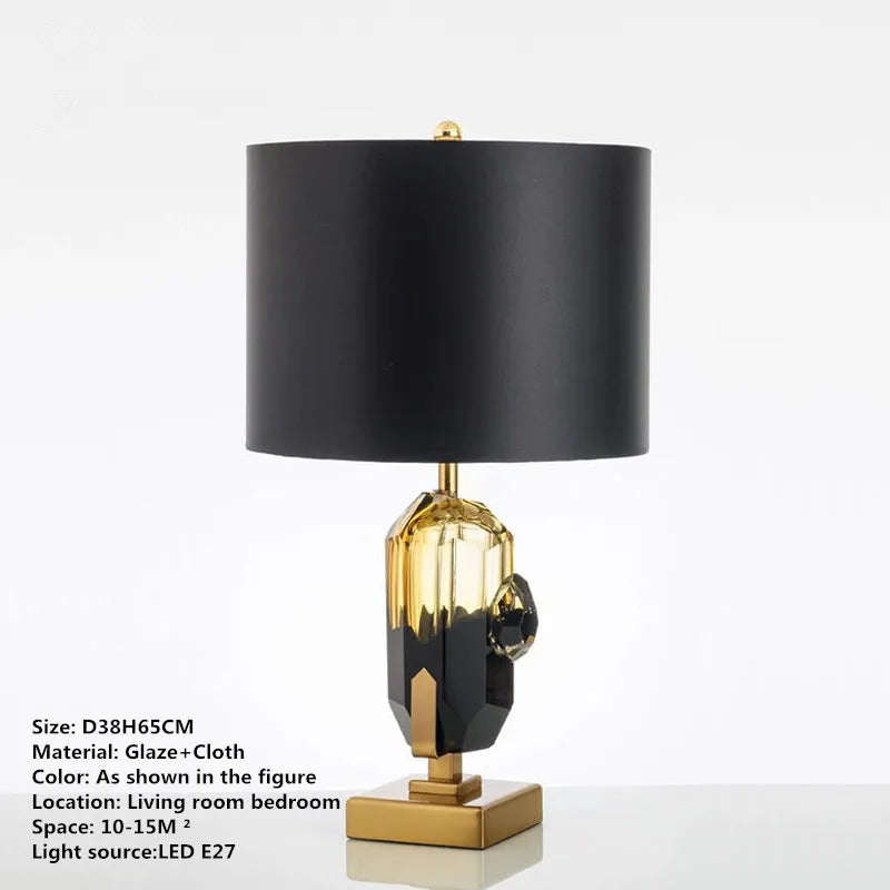 Smoked Glass Table Lamp