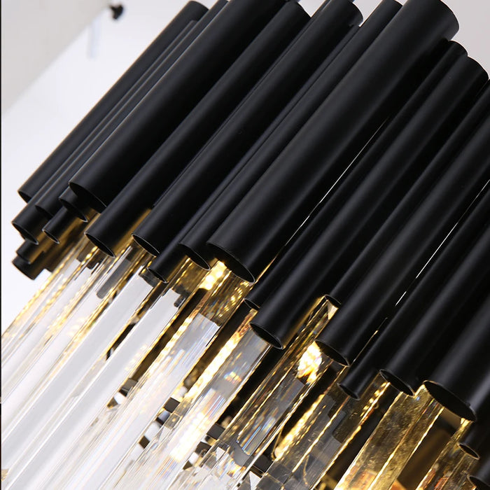 Black Crystal Staircase Chandelier
