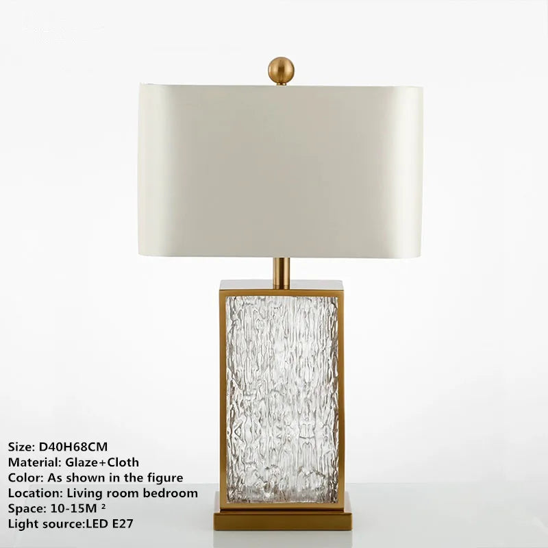 Smoked Glass Table Lamp