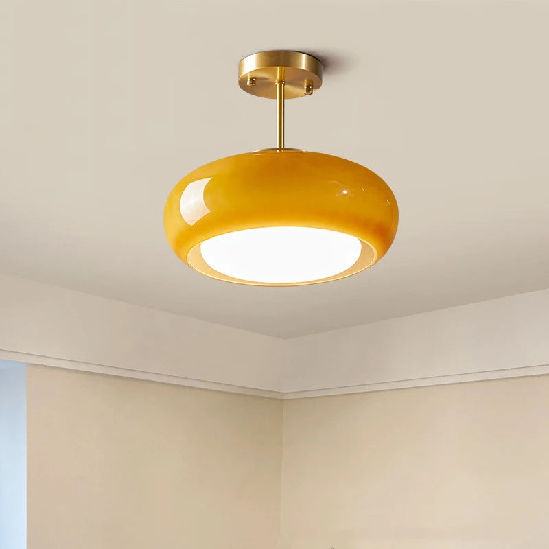 Retro Orange Glass Ceiling Light