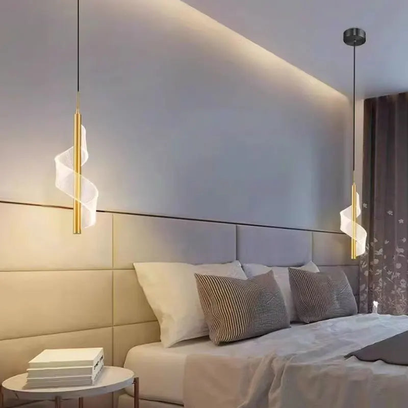 Golden Spiral Pendant Light