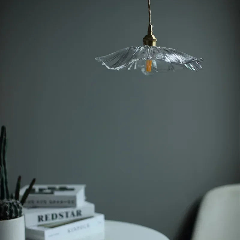 Vintage Flower Glass Pendant Light