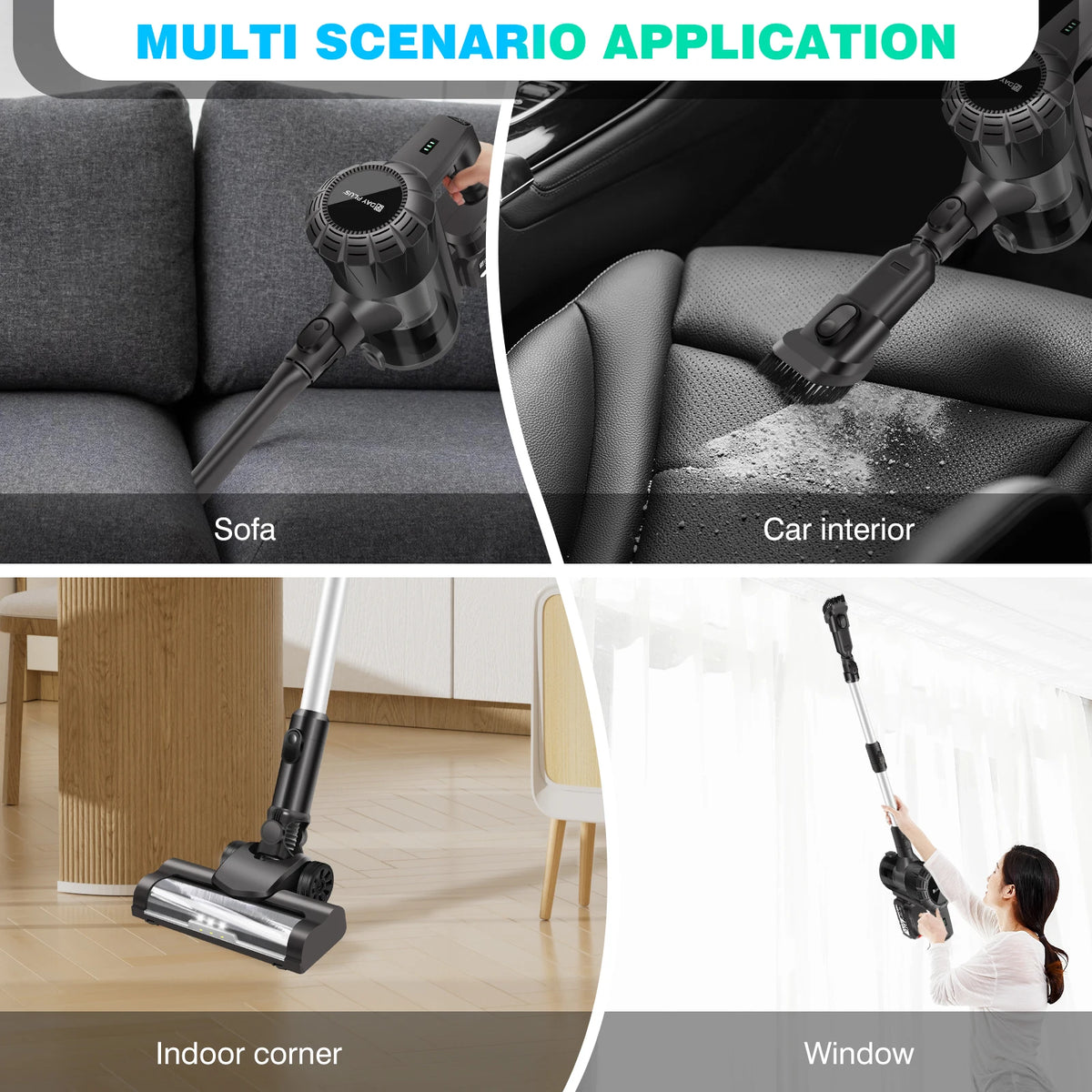 SEDOL Cordless Stick Vacuum Cleaner 30000PA Powerful Suction Wireless Handheld 3 in 1 Brushless Motor for Carpet Hard Floor Pet Hair Home Deep Cleaning