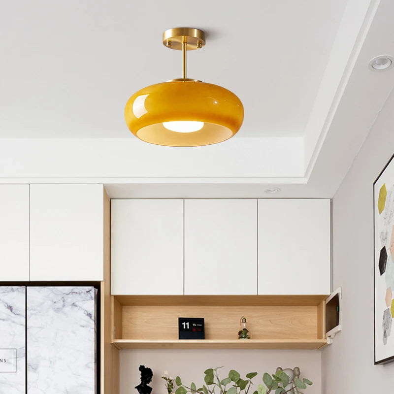 Retro Orange Glass Ceiling Light