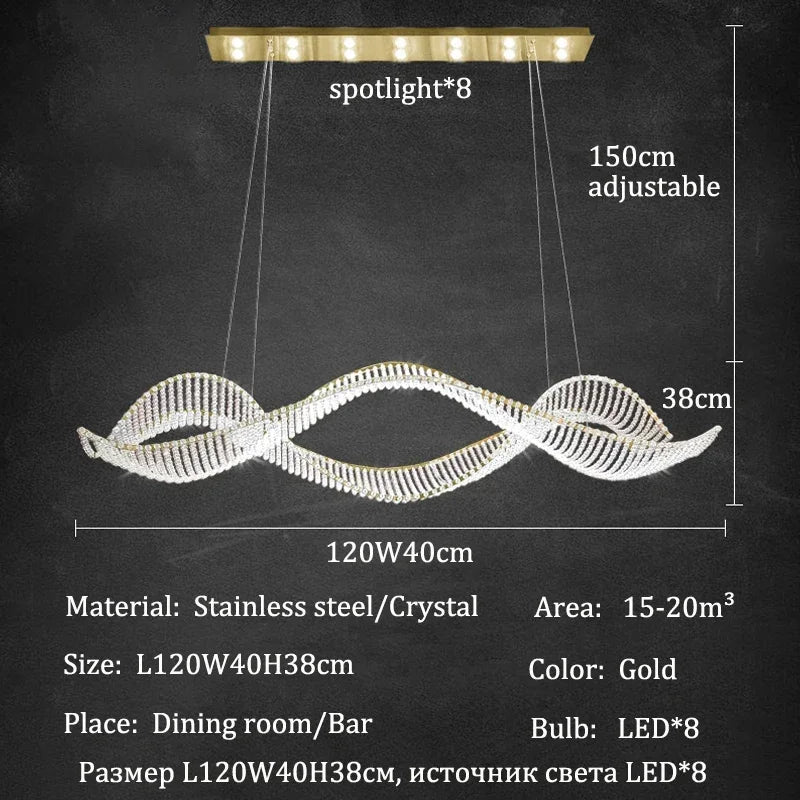 Ocean Wave Crystal Chandelier
