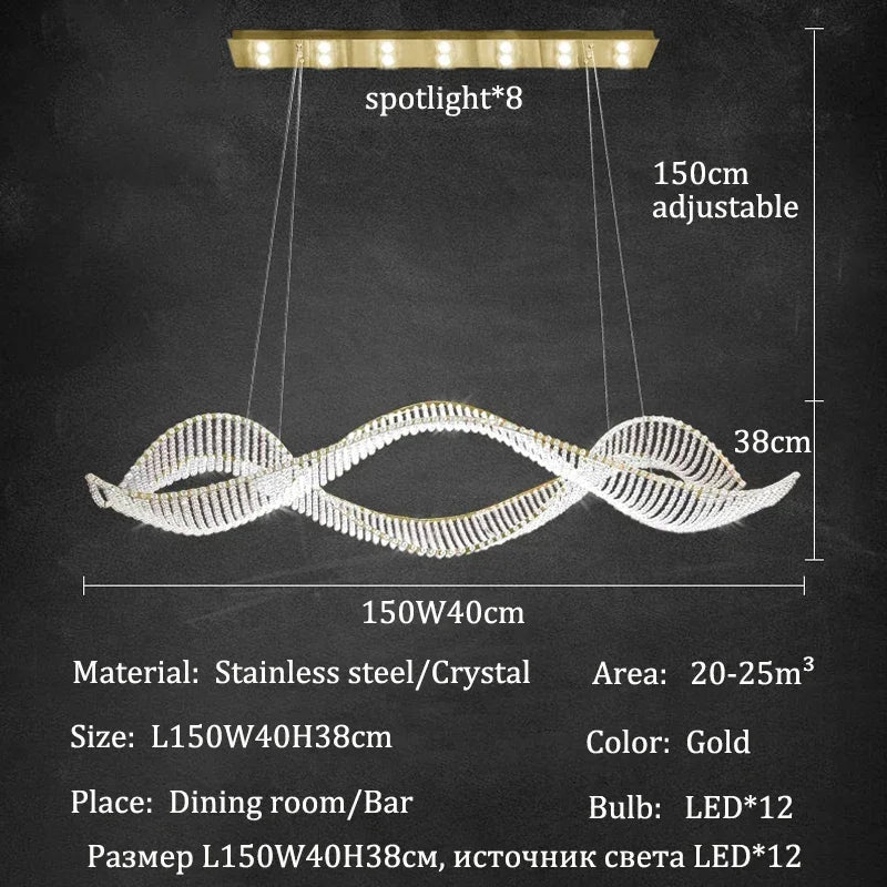 Ocean Wave Crystal Chandelier