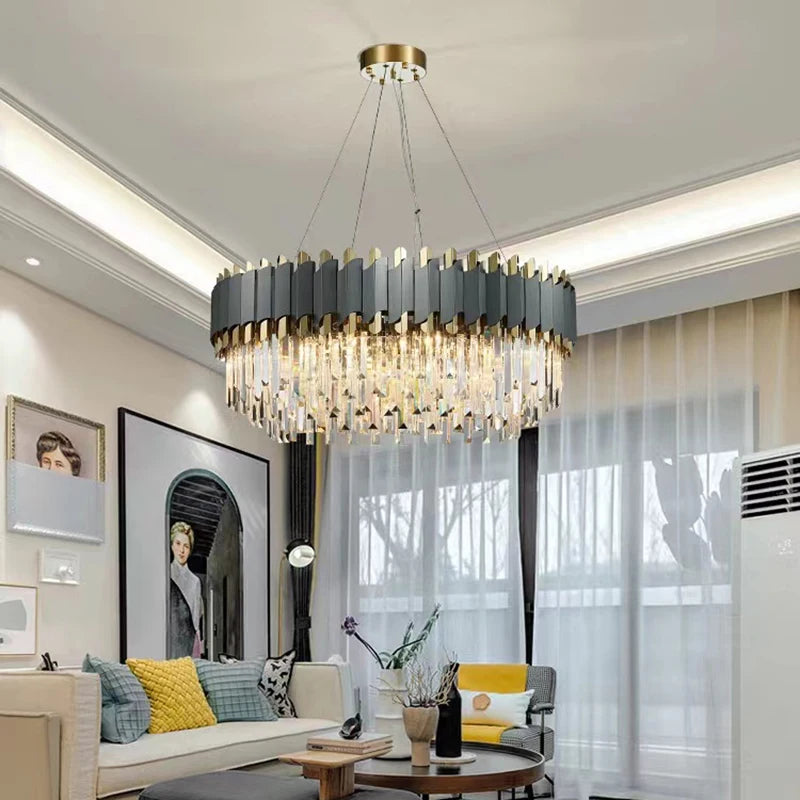 Black & Gold Crystal Chandelier