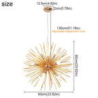Modern Aluminum Dandelion Pendant Light Sputnik Hedgehog Led Ceiling Lamp Chandelier Nordic Decor Living Dining Room Fixture