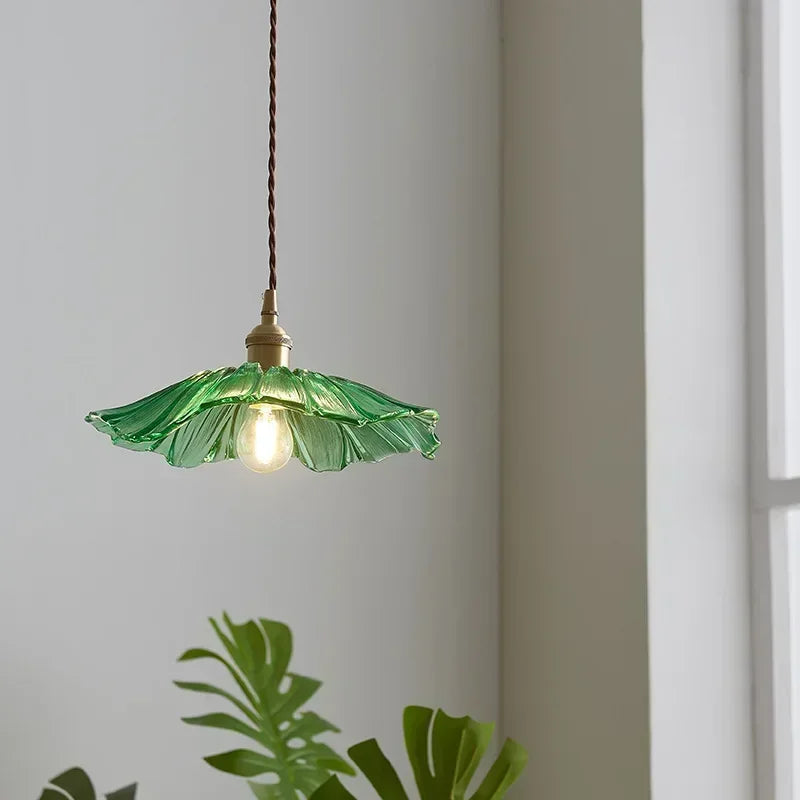 Vintage Flower Glass Pendant Light