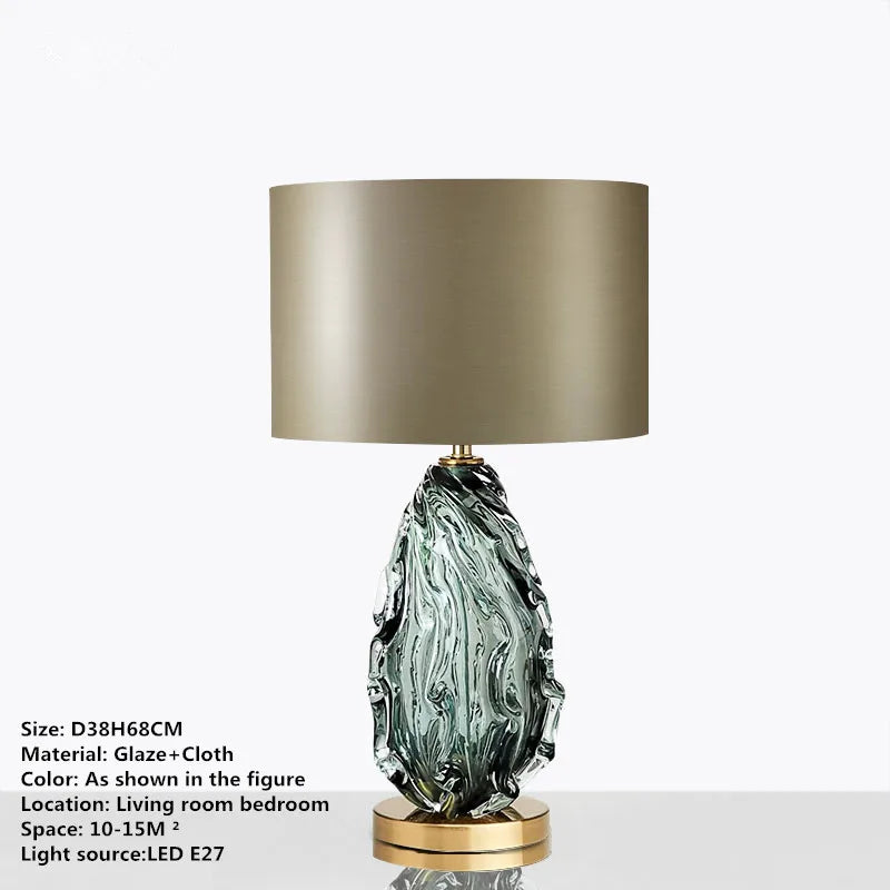 Smoked Glass Table Lamp