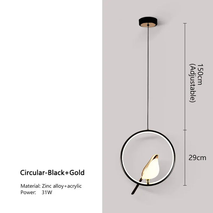 Magpie Bird Pendant Lamp