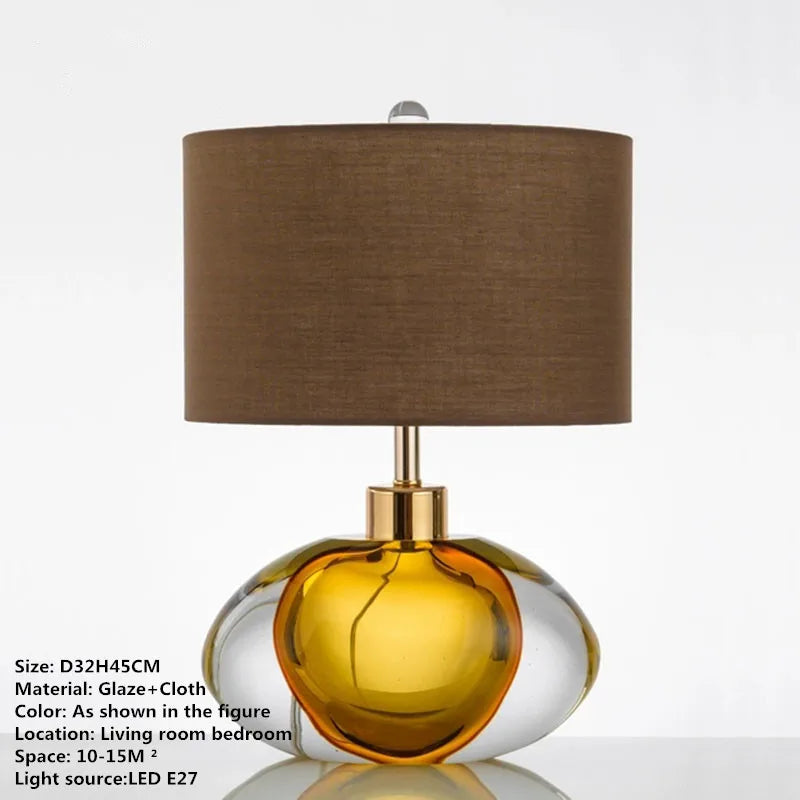 Smoked Glass Table Lamp