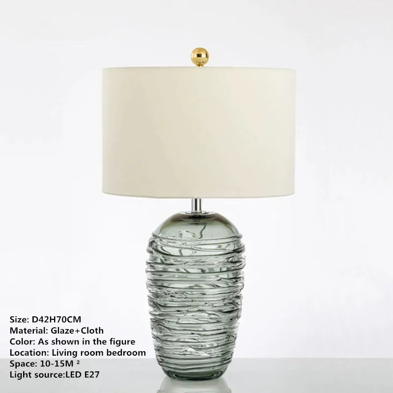 Smoked Glass Table Lamp