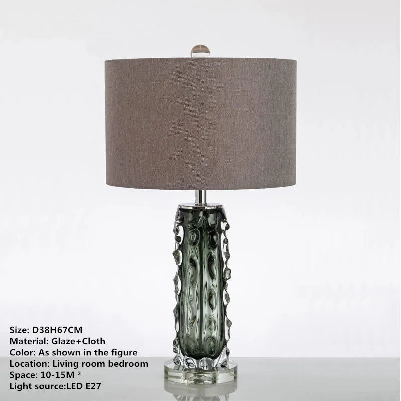 Smoked Glass Table Lamp