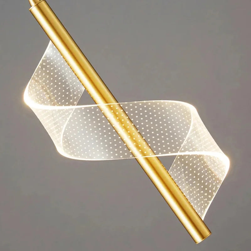 Golden Spiral Pendant Light