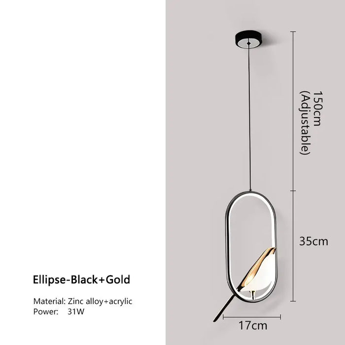 Magpie Bird Pendant Lamp