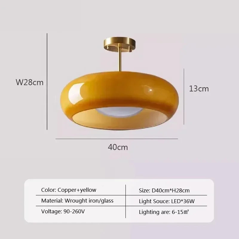 Retro Orange Glass Ceiling Light