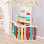 SEDOL 7-in-1 Montessori Wooden Climbing Frame Foldable Indoor Play Gym with Slide and Adjustable Arch Toddler Activity Center for Motor Skills and Balance