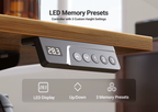 SEDOL Electric Standing Desk 120x60cm Height Adjustable Sit-to-Stand Computer Desk with Smart Memory Presets and Accessory Hooks Home Office Ergonomic Workstation