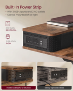 SEDOL Electric Standing Desk with Integrated Power Station 120x60cm Height Adjustable Sit-to-Stand Desk with 3 Memory Presets Drawers and LED Light Strip