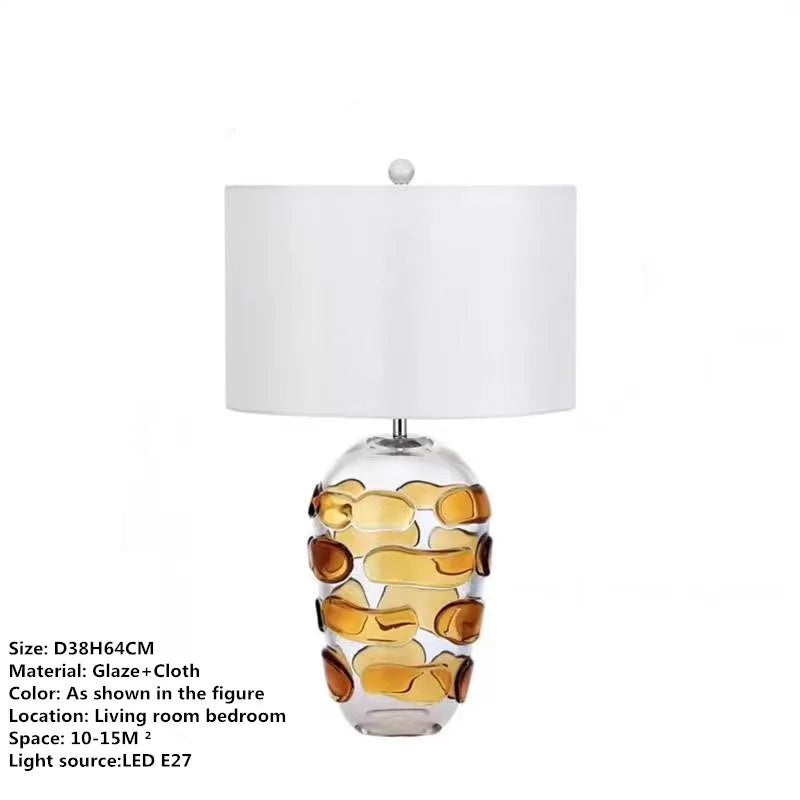 Smoked Glass Table Lamp