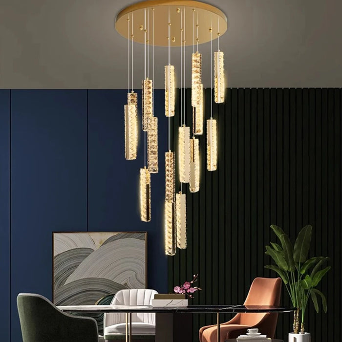 Golden Prisms Chandelier