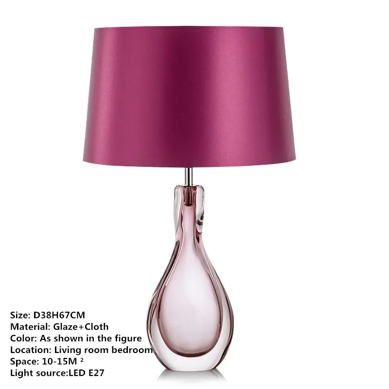 Smoked Glass Table Lamp