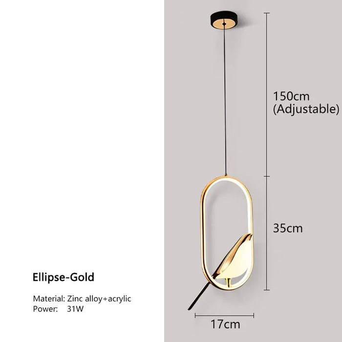 Magpie Bird Pendant Lamp